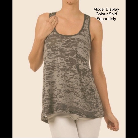🌟Pretty Young Thing Burnout Knotted Racerback Tank - Picture 4 of 5